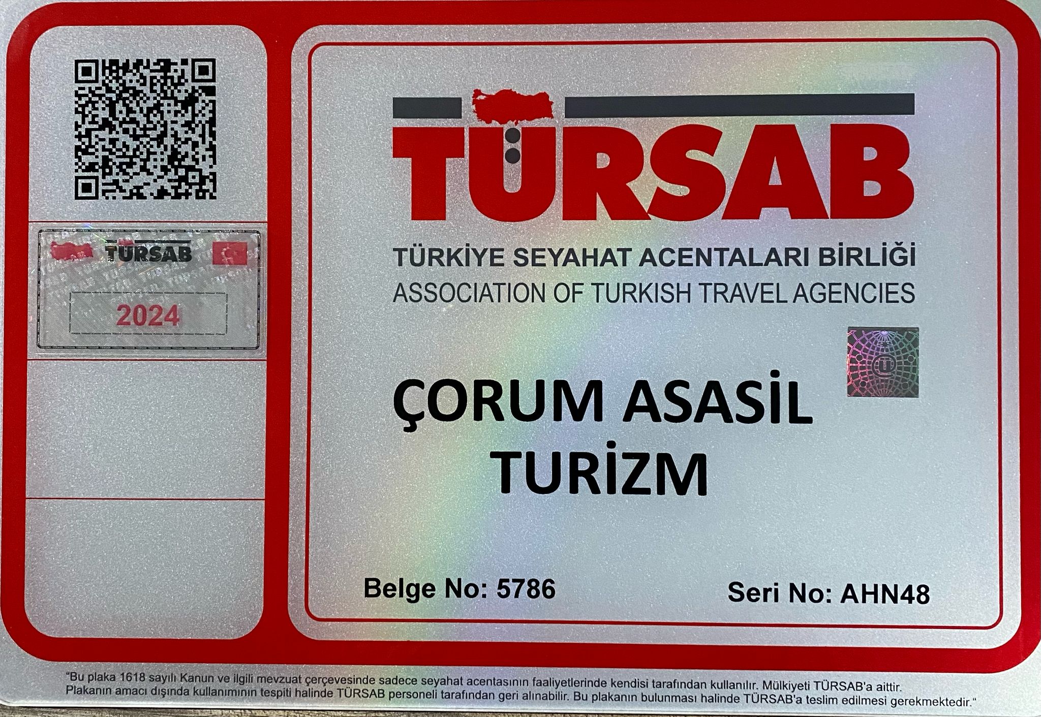 TÜRSAB Belgesi